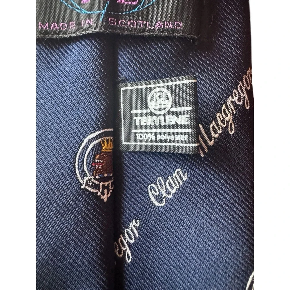Loch Carron Of Scotland Clan MacGregor Men's Navy Blue Tie Lion With Crown